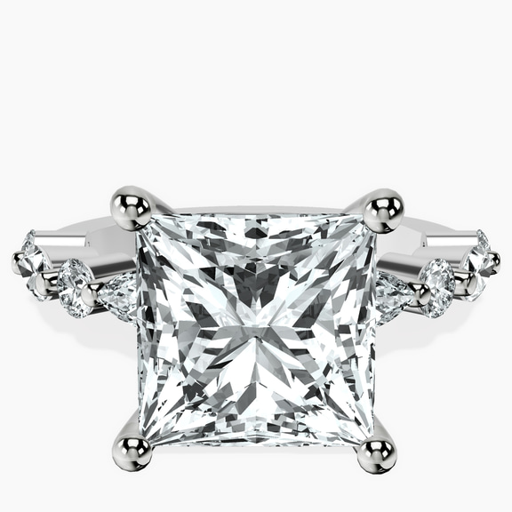 10kt White Gold Pamela Eternity Side Stone Lab Diamond Ring front image