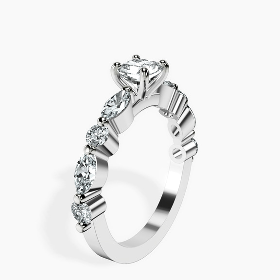 Platinum Pamela Eternity Side Stone Lab Diamond Ring standing product image one