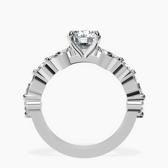 Platinum Pamela Eternity Side Stone Lab Diamond Ring side right image one
