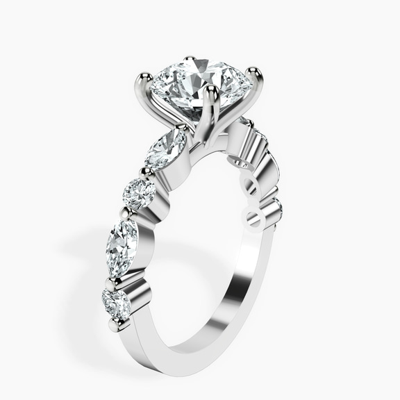 Platinum Pamela Eternity Side Stone Lab Diamond Ring standing product image one
