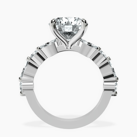 10kt White Gold Pamela Eternity Side Stone Lab Diamond Ring side right image one