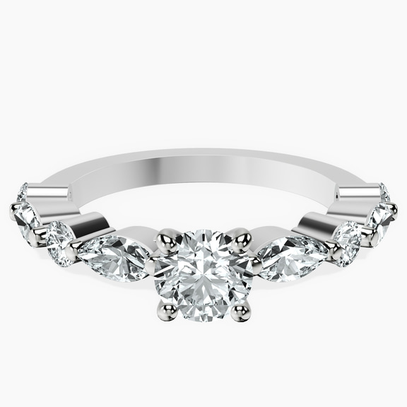 Platinum Pamela Eternity Side Stone Lab Diamond Ring front image