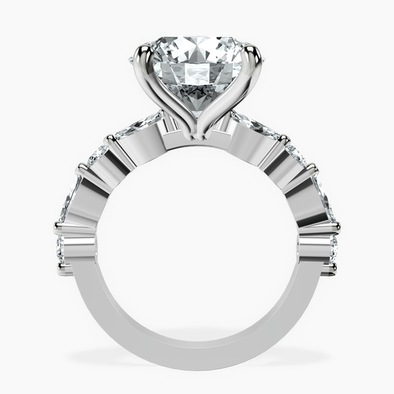 Platinum Pamela Eternity Side Stone Lab Diamond Ring side right image one