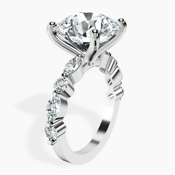 Platinum Pamela Eternity Side Stone Lab Diamond Ring standing product image one