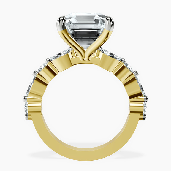 18kt Yellow Gold Pamela Eternity Side Stone Lab Diamond Ring side right image one
