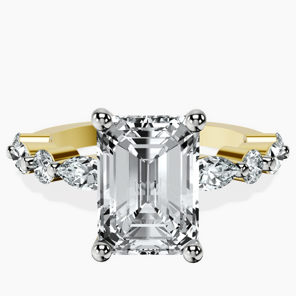 10kt Yellow Gold Pamela Eternity Side Stone Lab Diamond Ring front image