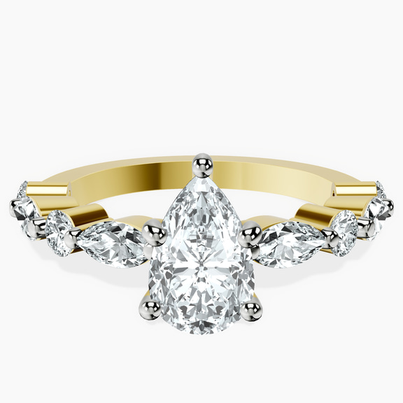 10kt Yellow Gold Pamela Eternity Side Stone Lab Diamond Ring front image