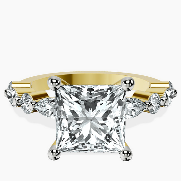 10kt Yellow Gold Pamela Eternity Side Stone Lab Diamond Ring front image