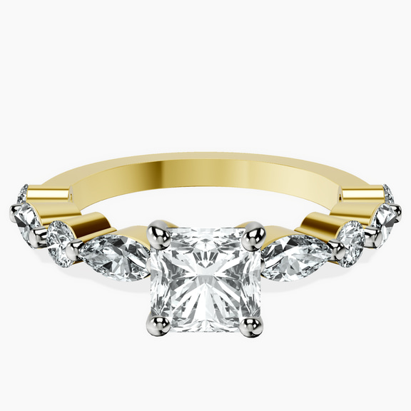 10kt Yellow Gold Pamela Eternity Side Stone Lab Diamond Ring front image