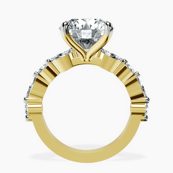18kt Yellow Gold Pamela Eternity Side Stone Lab Diamond Ring side right image one