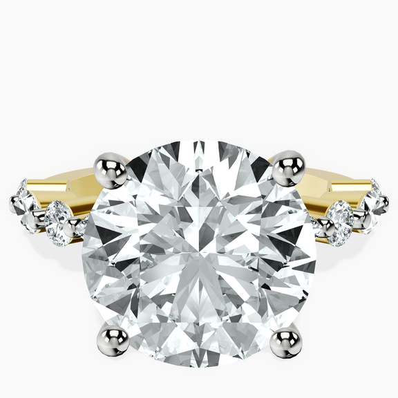 10kt Yellow Gold Pamela Eternity Side Stone Lab Diamond Ring front image