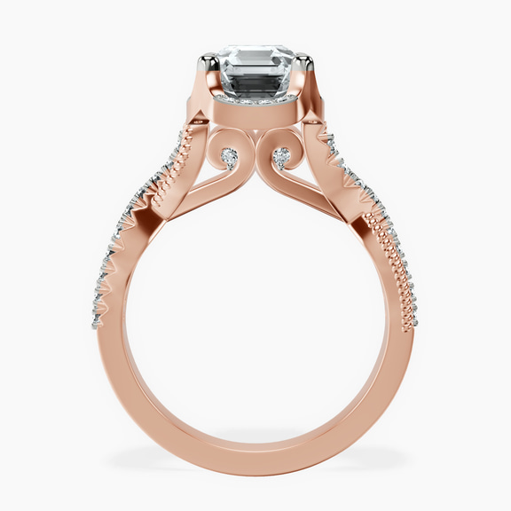 18kt Rose Gold Astoré Channel Glided Lab Diamond Ring side right image one