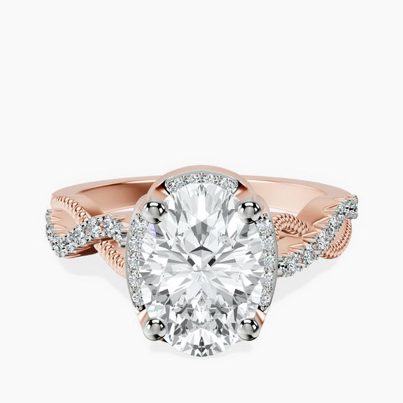 9ct Rose Gold Astoré Channel Glided Lab Diamond Ring front image