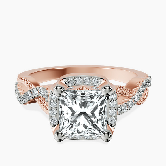 18kt Rose Gold Astoré Channel Glided Lab Diamond Ring front image