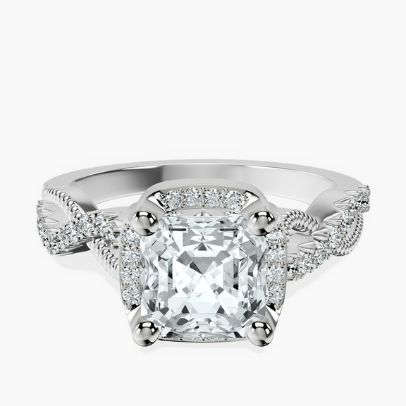 10kt White Gold Astoré Channel Glided Lab Diamond Ring front image