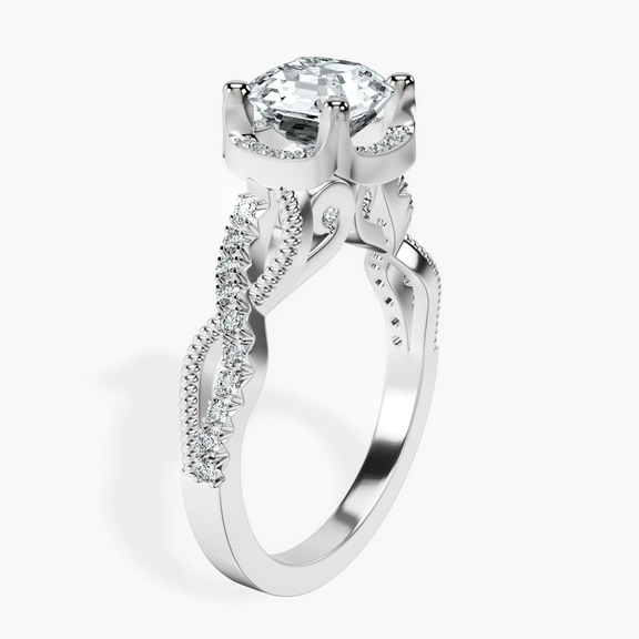 10kt White Gold Astoré Channel Glided Lab Diamond Ring standing product image one