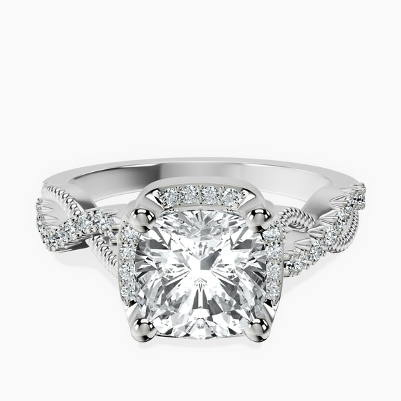 14ct White Gold Astoré Channel Glided Lab Diamond Ring front image