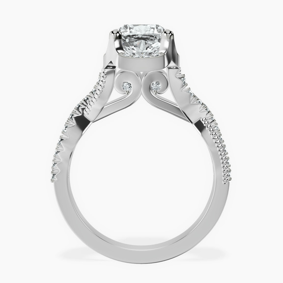 14ct White Gold Astoré Channel Glided Lab Diamond Ring side right image one