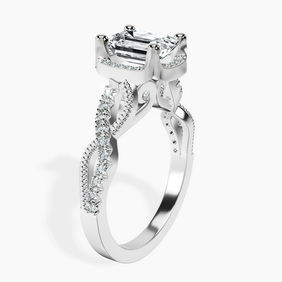 18kt White Gold Astoré Channel Glided Lab Diamond Ring standing product image one