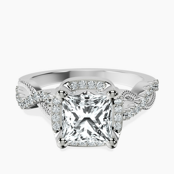 18ct White Gold Astoré Channel Glided Lab Diamond Ring front image