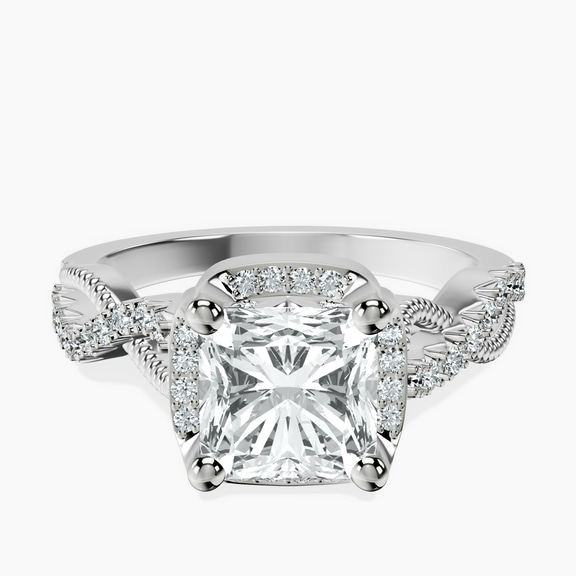 18ct White Gold Astoré Channel Glided Lab Diamond Ring front image