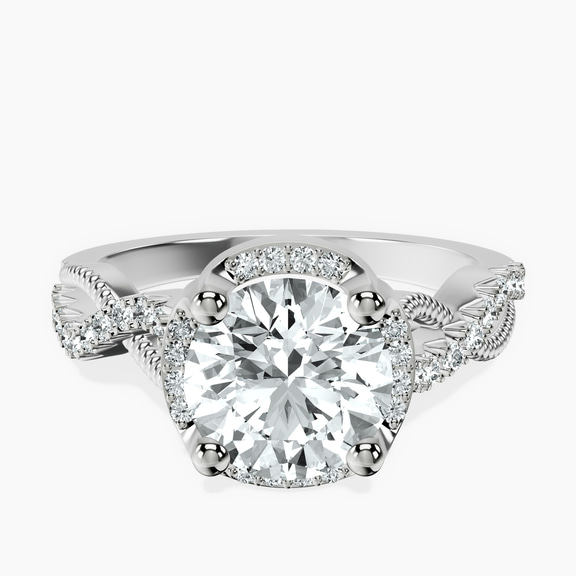 14ct White Gold Astoré Channel Glided Lab Diamond Ring front image