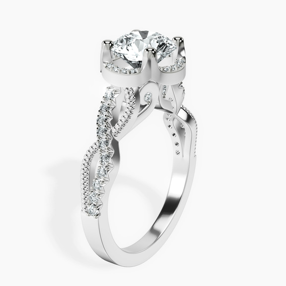 14ct White Gold Astoré Channel Glided Lab Diamond Ring standing product image one