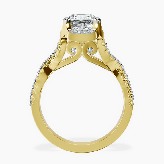 14kt Yellow Gold Astoré Channel Glided Lab Diamond Ring side right image one