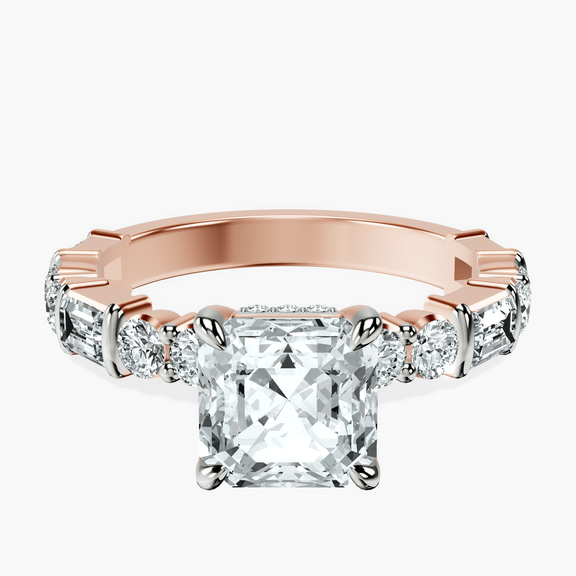 14ct Rose Gold Enchanted Bliss Side Stone Lab Diamond Ring front image