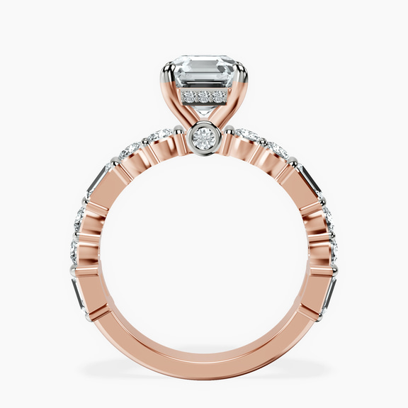 14ct Rose Gold Enchanted Bliss Side Stone Lab Diamond Ring side right image one