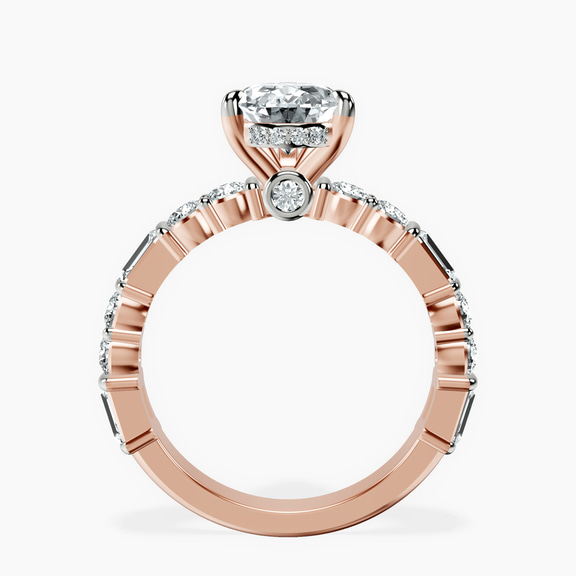 18kt Rose Gold Enchanted Bliss Side Stone Lab Diamond Ring side right image one