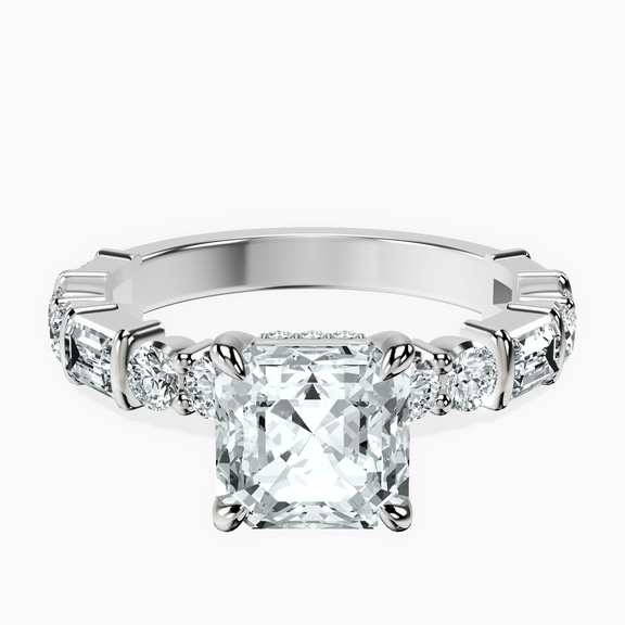 14ct White Gold Enchanted Bliss Side Stone Lab Diamond Ring front image