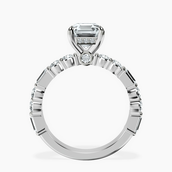 14ct White Gold Enchanted Bliss Side Stone Lab Diamond Ring side right image one