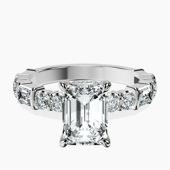 18kt White Gold Enchanted Bliss Side Stone Lab Diamond Ring front image
