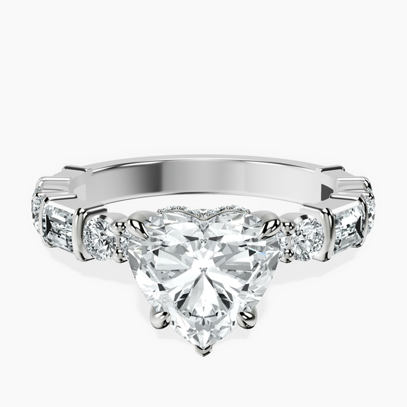10ct White Gold Enchanted Bliss Side Stone Lab Diamond Ring front image