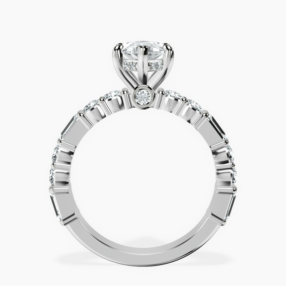 9ct White Gold Enchanted Bliss Side Stone Lab Diamond Ring side right image one