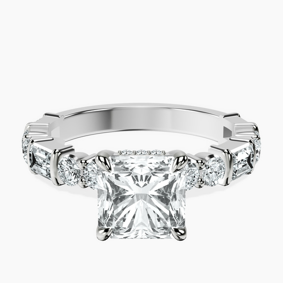 10kt White Gold Enchanted Bliss Side Stone Lab Diamond Ring front image