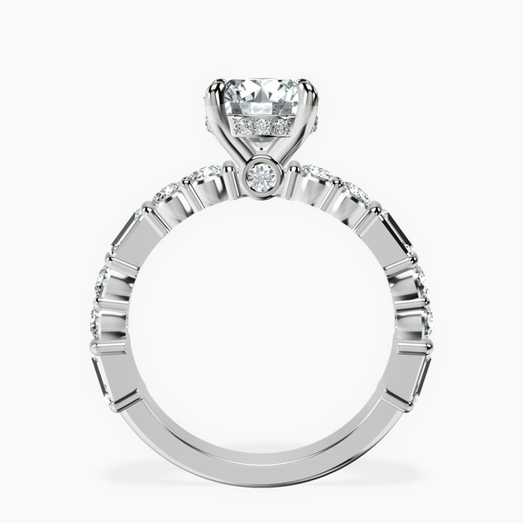 14ct White Gold Enchanted Bliss Side Stone Lab Diamond Ring side right image one