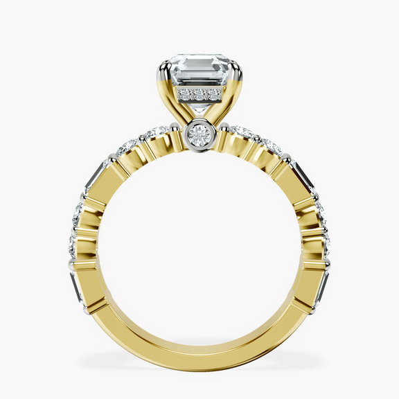 18kt Yellow Gold Enchanted Bliss Side Stone Lab Diamond Ring side right image one