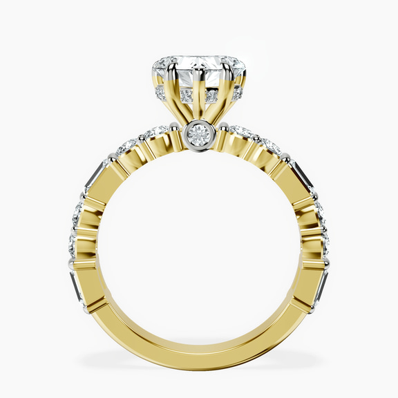 10ct Yellow Gold Enchanted Bliss Side Stone Lab Diamond Ring side right image one