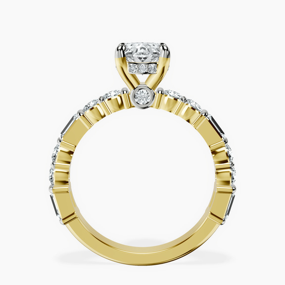 14ct Yellow Gold Enchanted Bliss Side Stone Lab Diamond Ring side right image one