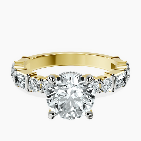 14kt Yellow Gold Enchanted Bliss Side Stone Lab Diamond Ring front image