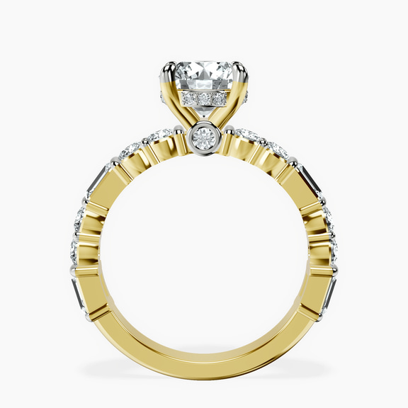 14kt Yellow Gold Enchanted Bliss Side Stone Lab Diamond Ring side right image one