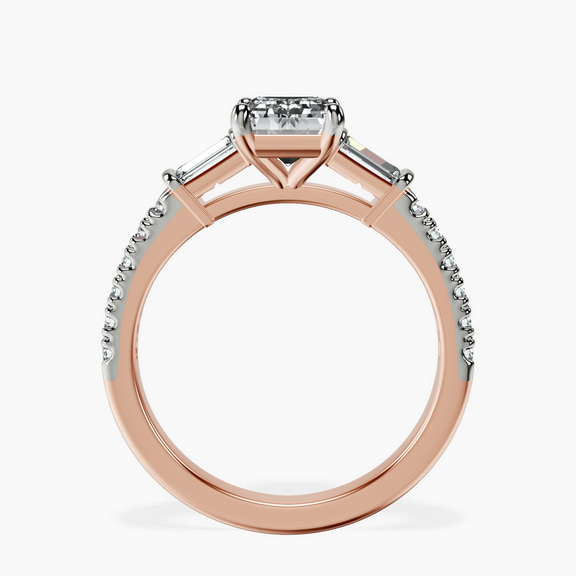 14kt Rose Gold Opalina Charm Side Stone Lab Diamond Ring side right image one