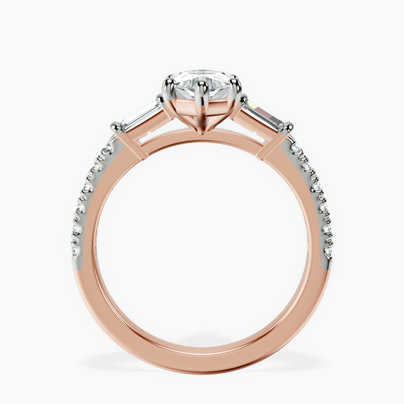 14kt Rose Gold Opalina Charm Side Stone Lab Diamond Ring side right image one