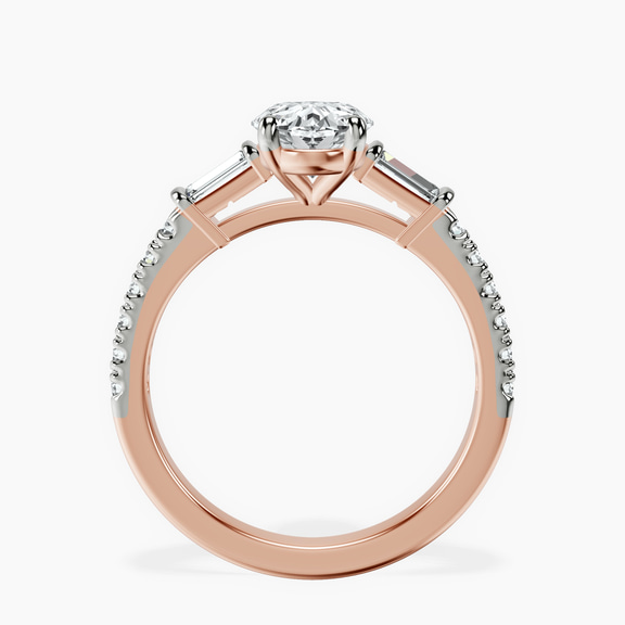 18kt Rose Gold Opalina Charm Side Stone Lab Diamond Ring side right image one