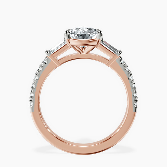 14kt Rose Gold Opalina Charm Side Stone Lab Diamond Ring side right image one