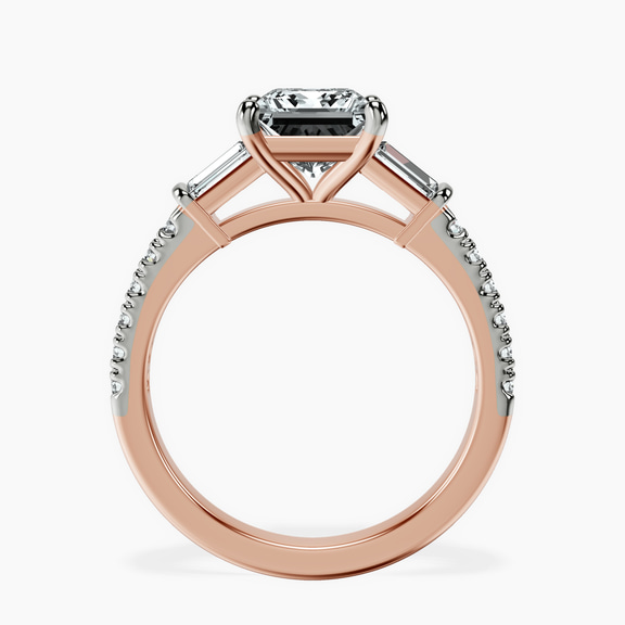 10kt Rose Gold Opalina Charm Side Stone Lab Diamond Ring side right image one