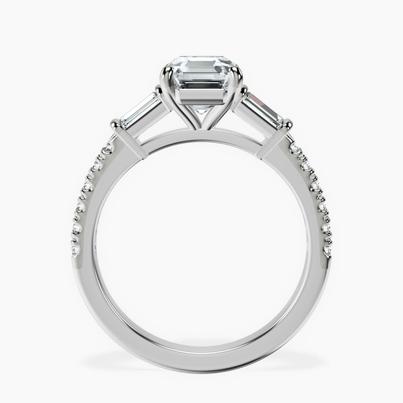 10kt White Gold Opalina Charm Side Stone Lab Diamond Ring side right image one