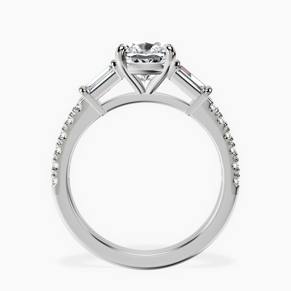 14kt White Gold Opalina Charm Side Stone Lab Diamond Ring side right image one